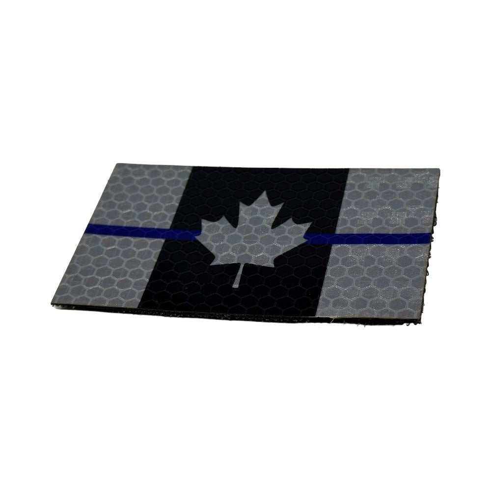 Canada Flag - Black and Grey Thin Blue Line - Hi Vis – PatchPanel