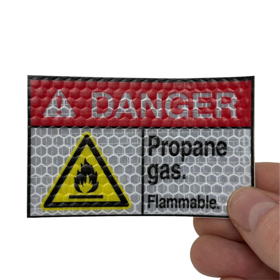 DANGER Propane Gas - Hi Vis Sticker HiViz Sticker PatchPanel