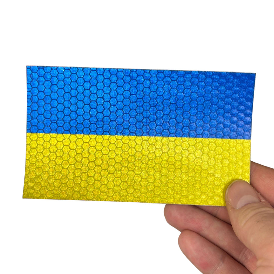 Jumbo Ukrainian Flag - Hi Vis Sticker HiViz Patch PatchPanel
