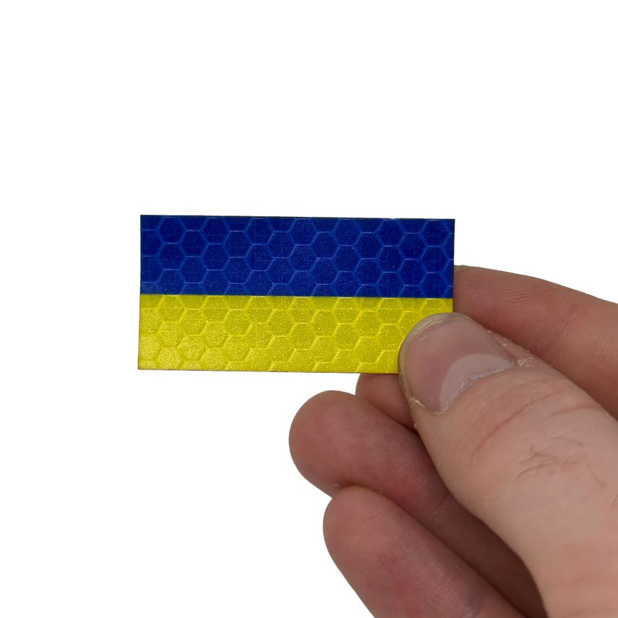 Micro Ukrainian Flag - Hi Vis Sticker HiViz Patch PatchPanel