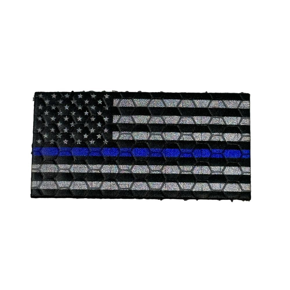 Micro USA Flag - Black and Grey Thin Blue Line - Hi Vis – PatchPanel