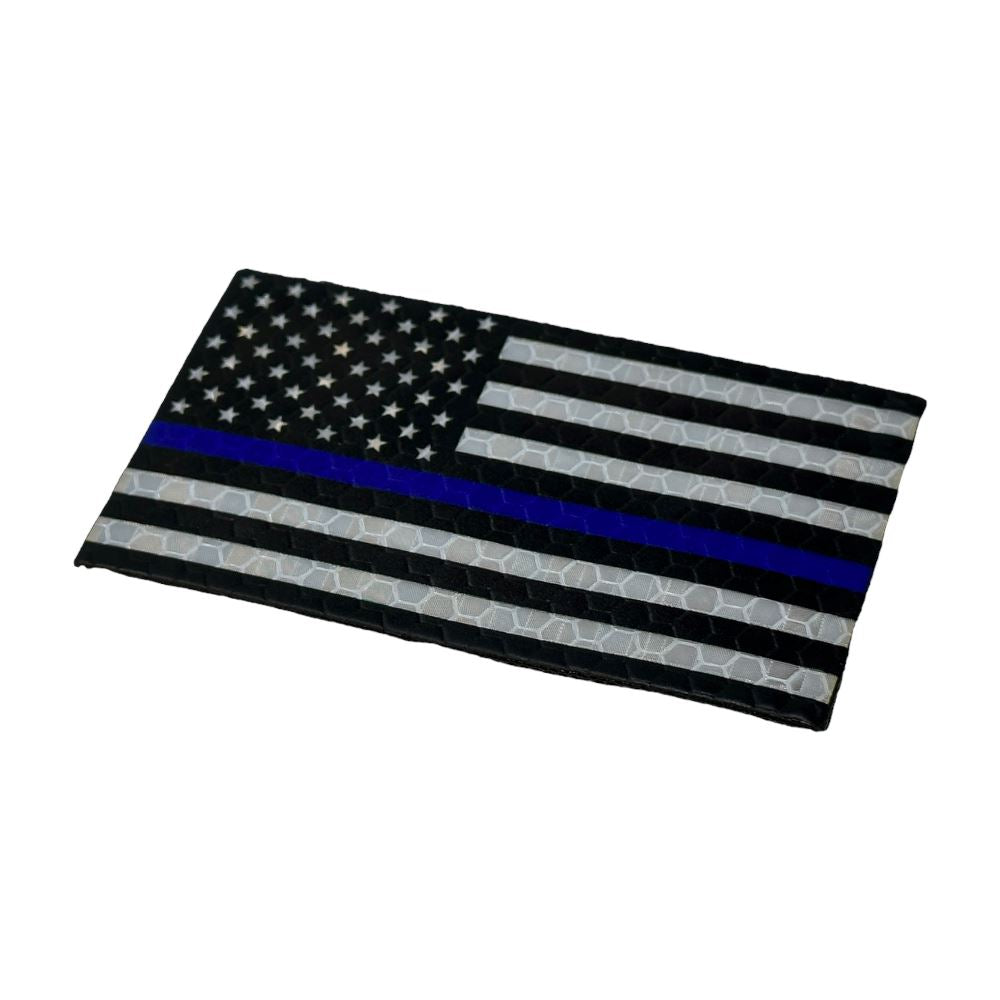 Us Flag - Black And White Thin Blue Line - Hi Vis – Patchpanel