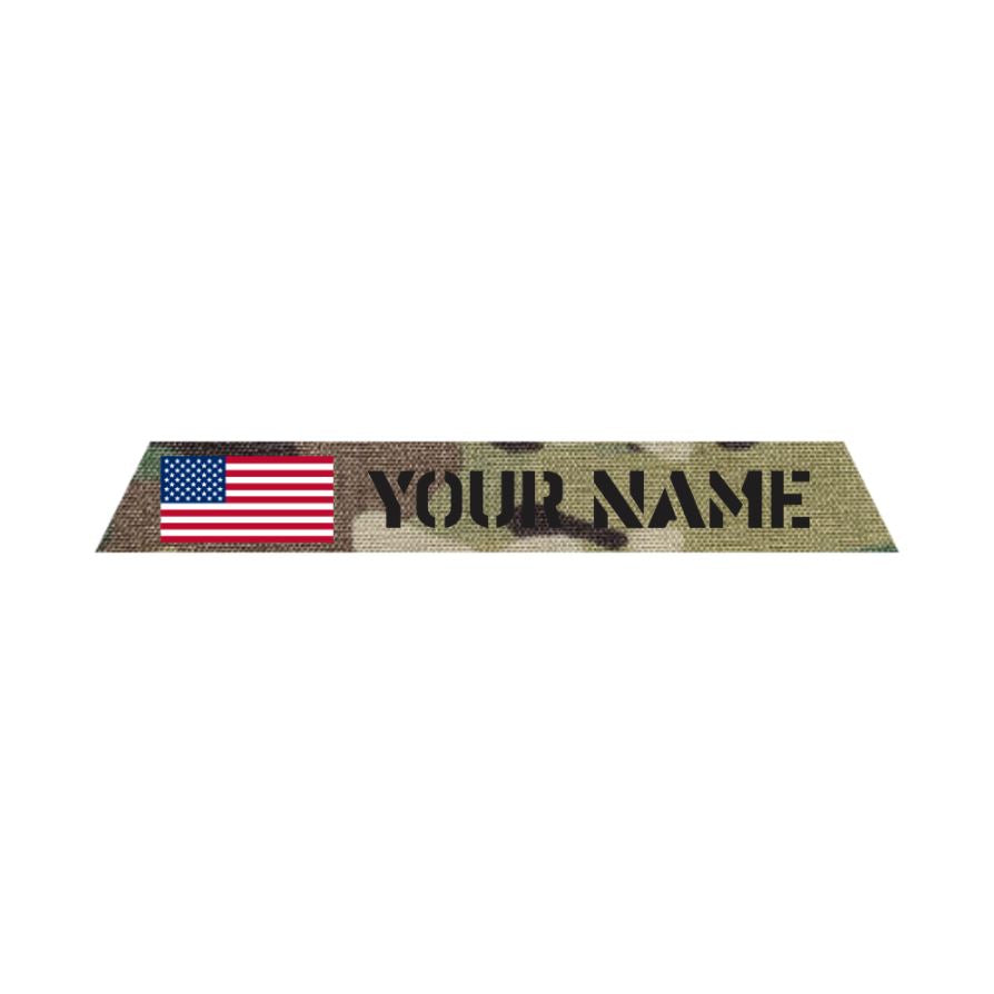 5 x 1 Custom Name Tape with Hi Vis Flag