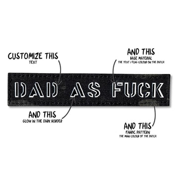 * As Fuck Name Tape Laser Cut Patch PatchPanel