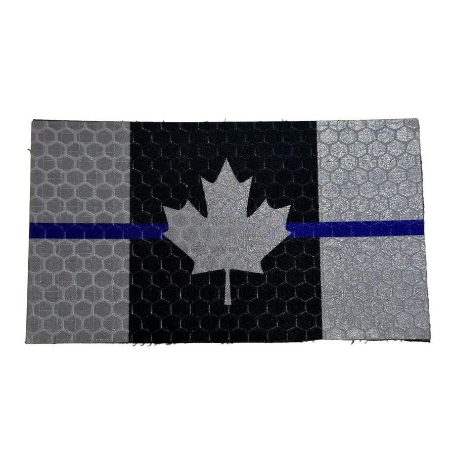 Canada Flag - Black and Grey Thin Blue Line - Hi Vis HiViz Patch PatchPanel
