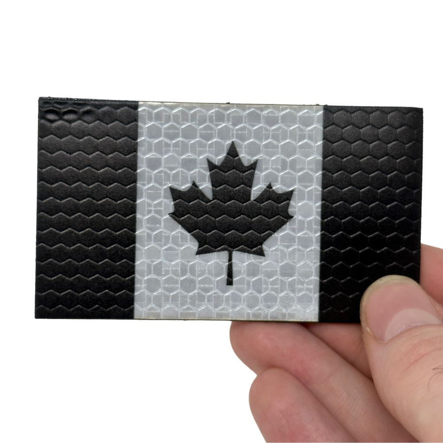 Canada Flag - Black and White - Hi Vis HiViz Patch PatchPanel