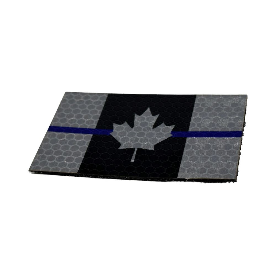 Canada Flag - Black and White Thin Blue Line - Hi Vis HiViz Patch PatchPanel