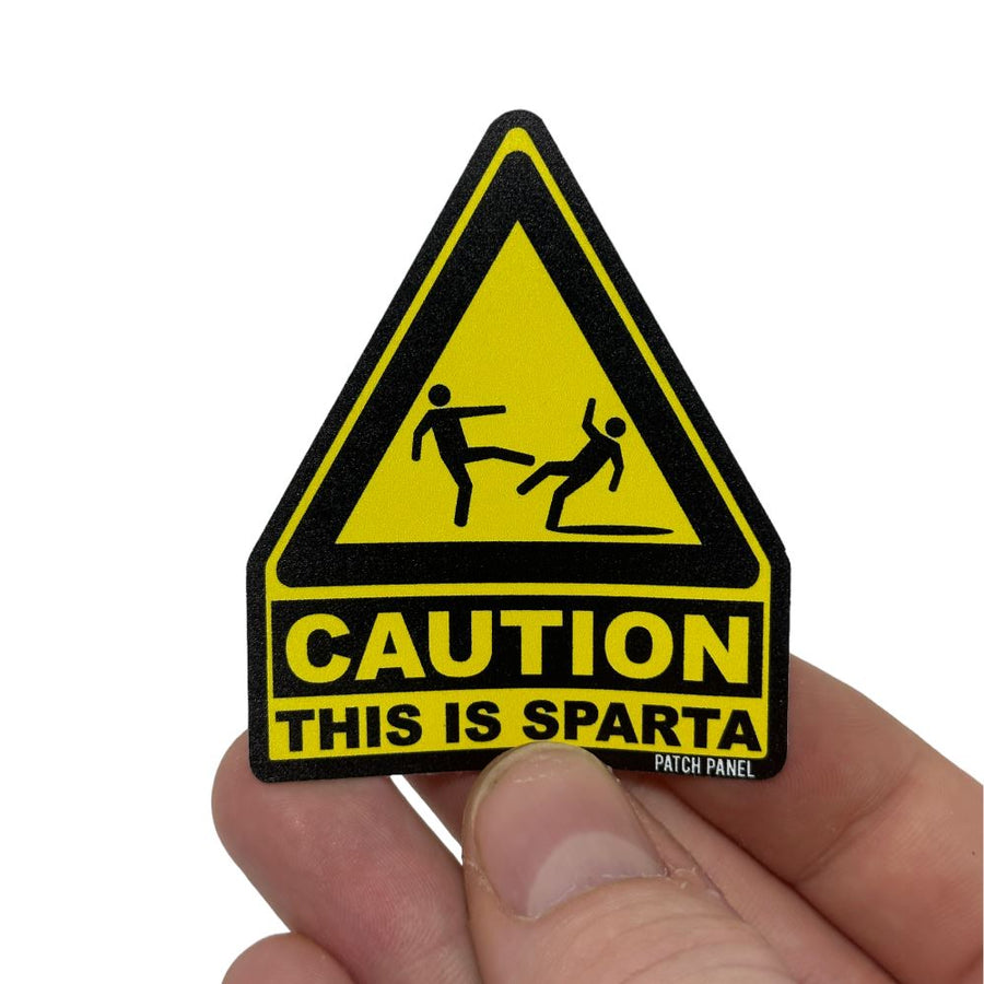 CAUTION THIS IS SPARTA - YELLOW - STICKER Sticker PatchPanel