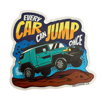 Every car can jump….once - Sticker Sticker PatchPanel