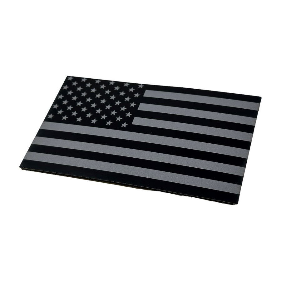 US Flag Waving Patch - Black-White