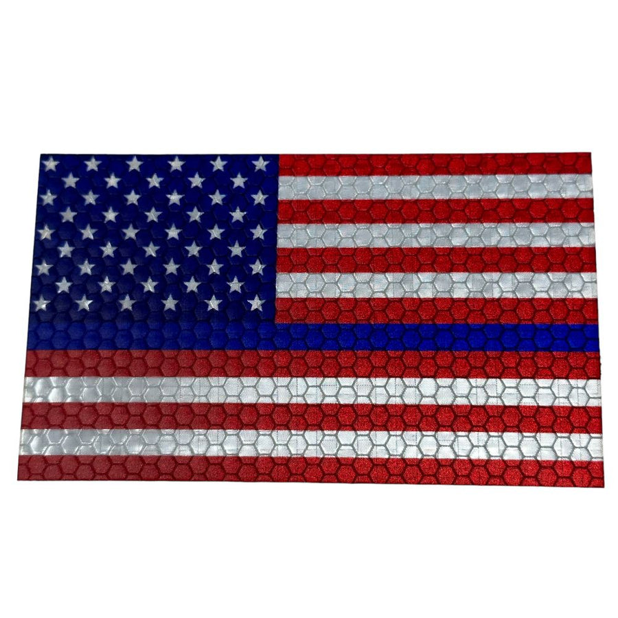 Jumbo US Flag - Full Colour Thin Blue Line - Hi Vis HiViz Patch PatchPanel