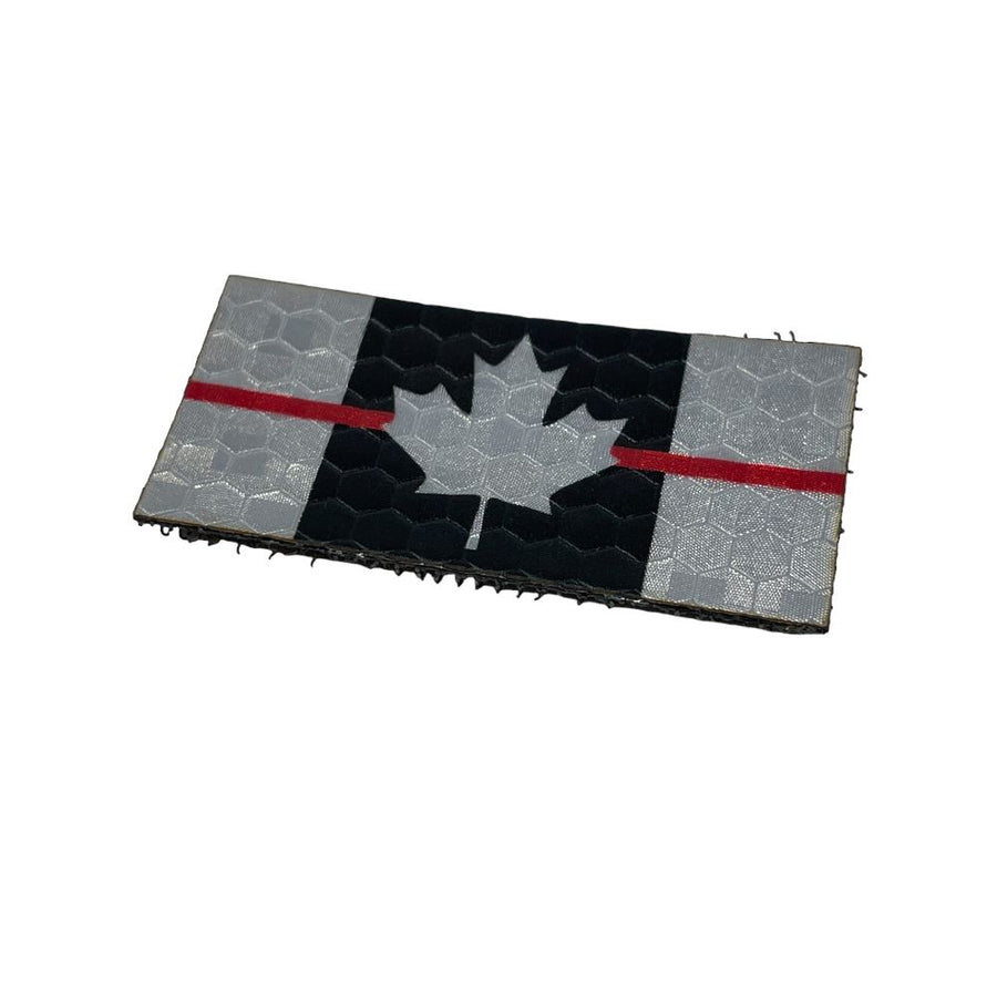 Micro Canada Flag - Black and Grey Thin Red Line Flag - Hi Vis HiViz Patch PatchPanel