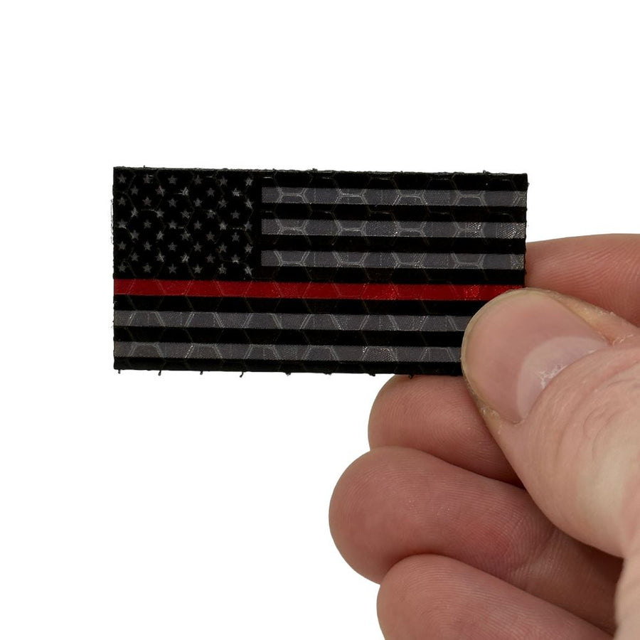 Micro USA Flag - Black and Grey Thin Red Line - Hi Vis HiViz Patch PatchPanel
