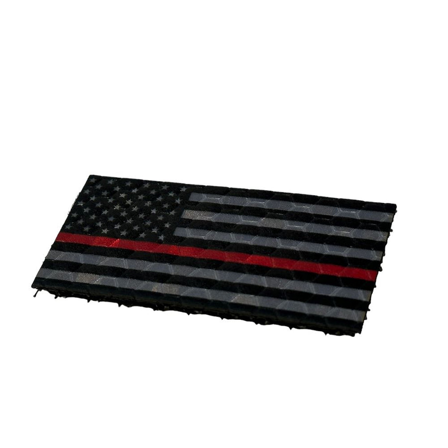 Micro USA Flag - Black and Grey Thin Red Line - Hi Vis HiViz Patch PatchPanel