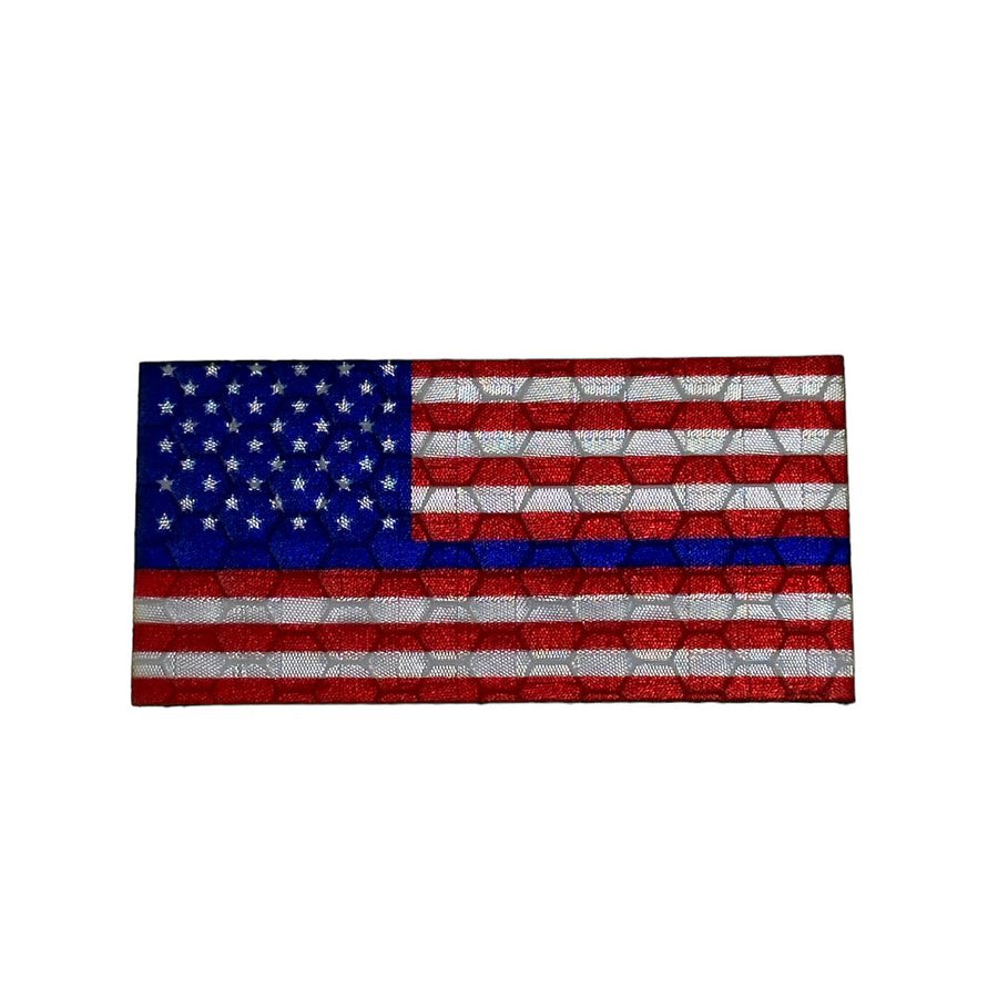 Micro USA Flag - Thin Blue Line - Hi Vis HiViz Patch PatchPanel
