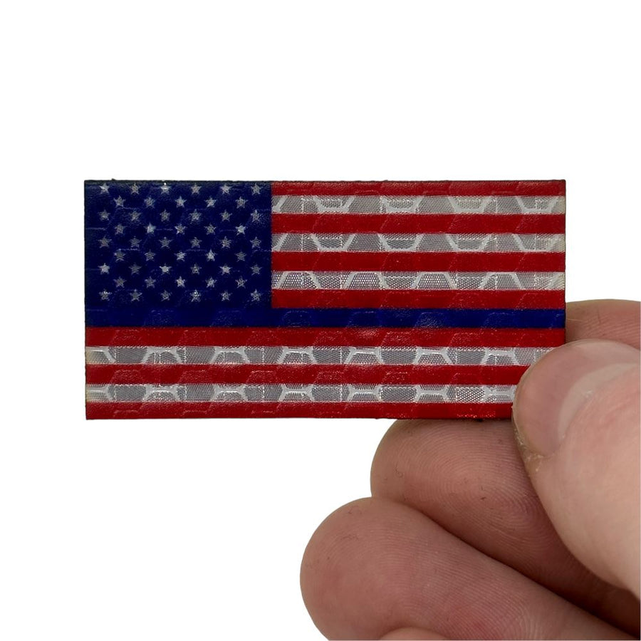 Micro USA Flag - Thin Blue Line - Hi Vis HiViz Patch PatchPanel