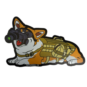 PATRIOT PETS - CHARLES THE TACTICAL CORGI - STICKER Sticker PatchPanel