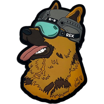 Patriot Pets - Rex the tactical German Shepherd Patch + Sticker PVC Patch PatchPanel