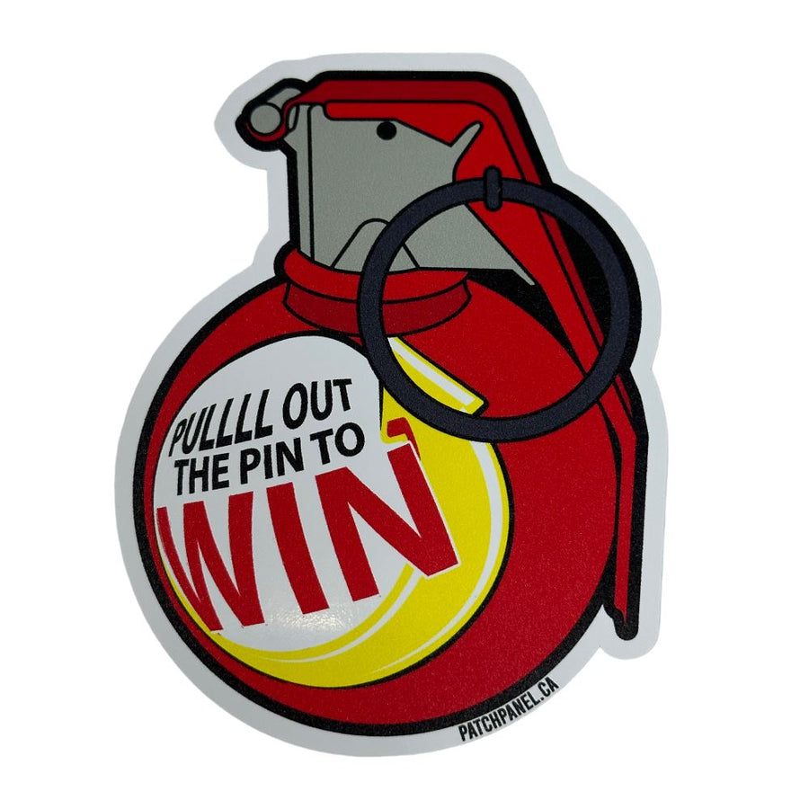 PULL THE PIN TO WIN - RED - STICKER Sticker PatchPanel