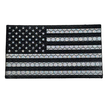 US Flag - Black and White - Hi Vis HiViz Patch PatchPanel