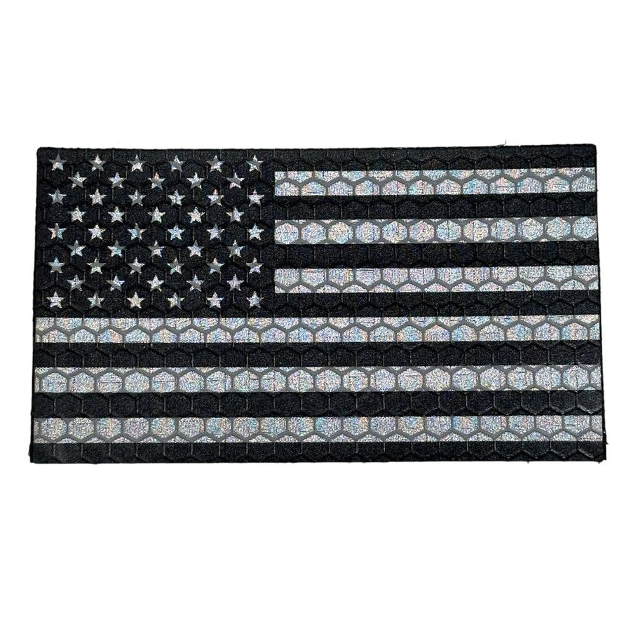 American Flag Black & White Patch