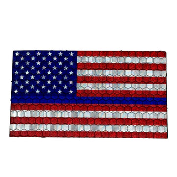 US Flag - Full Colour Thin Blue Line - Hi Vis HiViz Patch PatchPanel