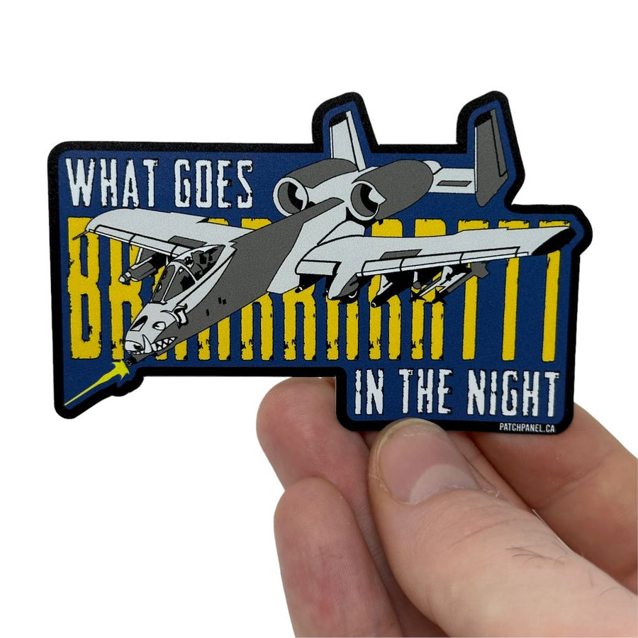 WHAT GOES BRRRRT IN THE NIGHT - STICKER Sticker PatchPanel