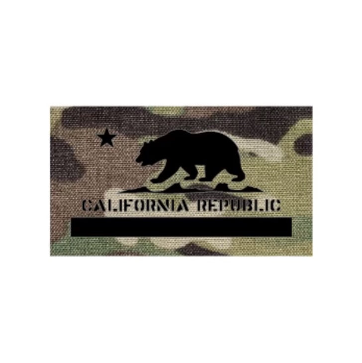 Laser cut 3.5” x 2” California State Flag Laser Cut Patch PatchPanel